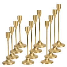 Set Of 30 Golden Cone-Shaped Candle Holders, Perfect For Romantic European-Style Candlelit Dinners, Wedding Decorations, Room Decor, Home Decor, And Various Festive Table Decorations - Ideal For Christmas, Halloween, Easter, Diwali, Thanksgiving, Weddings, Banquets, Parties, Home And Hotel Decor, Durable, Easy To Assemble, (Candles Not Included) Gifts Birthday Graduation