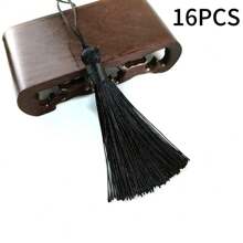 16 sztuk 8 cm poliestrowe jedwabne frędzle do ukończenia studiów, kolorowe jedwabiste frędzle z pierścieniem odporne na zagniecenia pionowe frędzle do dekoracji kapelusza doktorskiego, akcesoria do włosów