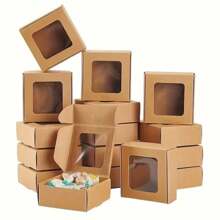 5pcs/10pcs Mini Clear Window Paper Boxes, White Cardboard Boxes With Lids, Suitable For Cookies, Soaps, Proposal, Candies, Wedding, Birthday, Party, Gift, Bridesmaid, Graduation, Easter, Mother's Day - Paper - View 2