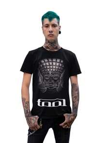Black Wear Print T-Shirt, ROCK. TOOL BAND 10000 DAYS - 黑色 - 查看 3