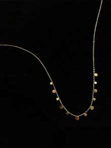 1 pieza Collar colgante minimalista y de moda con múltiples discos, collar de joyería único y elegante para mujeres (cantidad de colgantes al azar)