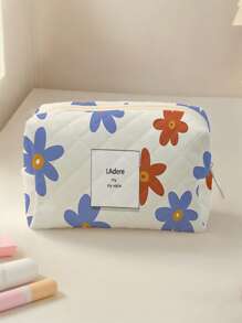 1pc/4pcs Floral Print Makeup Bag Set, Colorful Large Capacity Cosmetic Bag, Portable Toiletry Organizer, Travel Wash Bag, Beach, Swimming Pool, Swimwear And Travel Storage Bag, Makeup Pouch - Multicolor - View 8