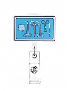 1pc Badge Reels Retractable Rotating Easy Pull Clip Badge Holders, ID Badge Holders Retractable With Clip, Cute Nurse Doctor Badge Reel For Student Meeting School Office,School Supplies,Back To School - one-size - View 12