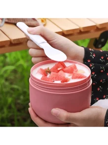 600ML - 大型便捷不锈钢保温午餐盒 - 带手柄，高级保温，可全天保持食物新鲜和热度，可微波加热，非常适合工作或学校、厨房、圣诞节礼物