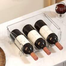 1pc - Stackable Transparent Wine Storage Rack, Wine Rack, Home Wine And Water Bottle Rack, Wine Display Rack, Refrigerator, Cabinet Storage, Countertop, Kitchen Organizer And Storage, Kitchen Accessories - Multicolor - View 9