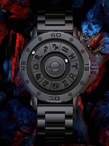 DOM 1款男士手表，十二星座磁吸式无框真皮表带防水休闲腕表，时尚百搭，适合作为圣诞礼物送给家人和朋友 - 款式 - 查看 8