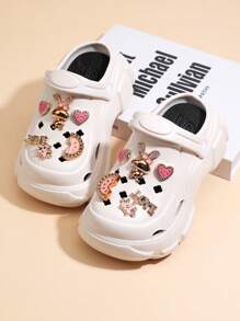 Kids Gold Rabbit Pattern Breathable Sandals, Slip-Resistant Open-Toe Slippers For Boys And Girls, Summer Beach Slides For Toddler To Big Child