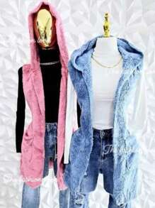 CHALECO PARA DAMA DE PELUCHE - Rosa - Ver 2