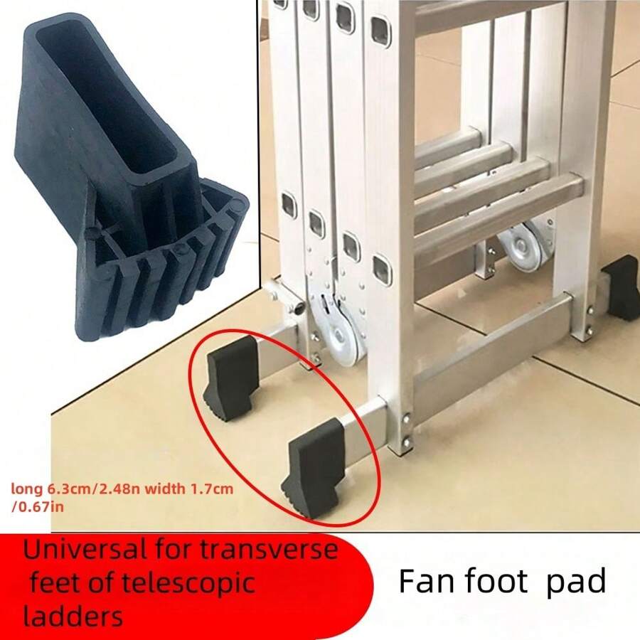 4pcs Aluminum Alloy & Rubber Non-Slip Ladder Foot Covers, For Construction Climbing Ladders And Stairs