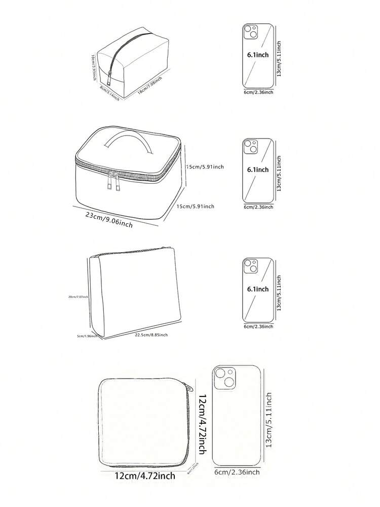 Set de 1 pieza/4 piezas de bolsas de maquillaje con estampado floral, bolsa de cosméticos de gran capacidad y colorida, organizador portátil de artículos de tocador, bolsa de lavado para viajes, playa, piscina, traje de baño y almacenamiento para viajes, estuche de maquillaje - Multicolor - Añade 7