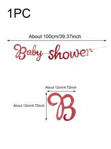 1pc Rose Gold Baby Shower Paper Pull Flag, Suitable For Birthday Party Decorations - Rose Gold - View 12