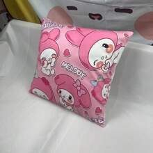 Sanrio 1 szt. Sanrio Kawaii Hello Kitty & Kuromi Poszewka na poduszkę z motywem, Sanrio Cartoon Peripheral Anime Poszewka na poduszkę, Z różową podstawą tworzącą słodką atmosferę, Jednostronny projekt, Super miękki materiał wygodny, Wystrój domu, Nadaje się do sypialni, sofy, samochodu, salonu, 50 cm * 50 cm, 45 cm * 45 cm, 40 cm * 40 cm
