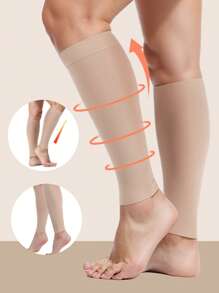 1 Pair 20-30mmHg High Compression Socks, Unisex, Women's Footless, Men's Short Compression Soccer Sports Socks, Suitable For Running, Travel, Work, Autumn - Multicolor - View 13