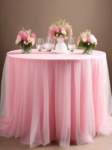 1 Cuộn Vải Tulle Organza Mỏng, Trang Trí Lễ Cưới, Vải Voile Thụy Sĩ để Trang Trí Ghế Cưới, Vật Dụng Cưới, Tự May Vải Tulle để Trang Trí Lễ Cưới, Vật Dụng Tiệc Cưới, Vải, Trang Trí Tiệc Cô Dâu - Hồng - Xem 4