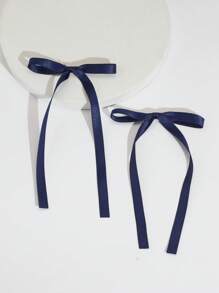 2 pièces/set Clips à cheveux à nœud de ruban style ballet minimaliste pour femmes, accessoires capillaires mignons et décontractés pour tous les jours, convenant à toute occasion