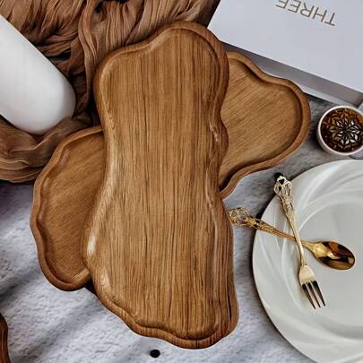 1 件创意木托盘，带脚形设计，适用于小吃、面包、蛋糕、甜点、饮料、咖啡、水果等厨房用途