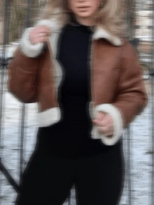 Jeta Ari Classic Fit Vintage Brown Faux Leather Shearling-Lined Aviator Jacket - Grey - View 5