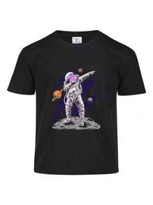 Playera asronauta con una dona - Negro - Ver 1