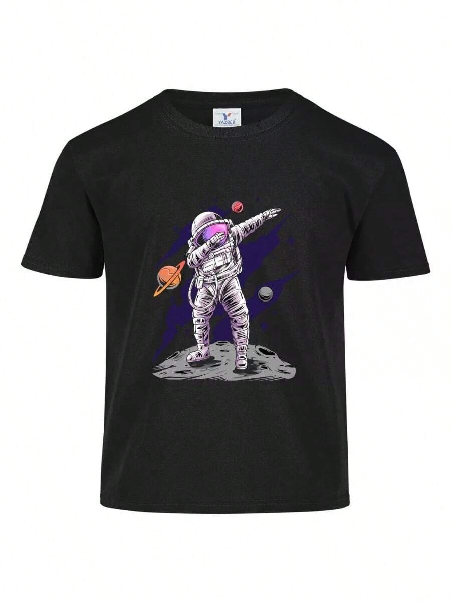 Playera asronauta con una dona - Negro - Ver 1