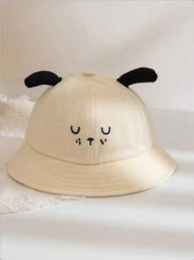 1pc Kids Cute Dog Ear Design Sun Protection Versatile Bucket Hat, Summer