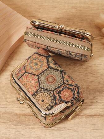 优雅女士紧凑型钱包，配有可拆卸卡夹和零钱包 - 多功能设计，可容纳信用卡、银行卡和身份证，非常适合日常携带、旅行以及送给女朋友、母亲、老师或情人节的礼物