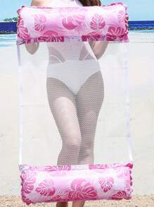 1 Stück/2 Stück zufälliger Stil aufblasbares Ahornblatt Lufthängematte, lässige Netz-Rückenlehne Schwebebett, faltbare Schwimmunterlage, Strand-Utensilien & Schwimmspiele Pool Schwimmhilfe, Strandaccessoires