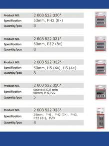 bosch 博世配件 PH1/PH2 冲击螺丝刀头套装 - 防锈，适用于塑料、木材和金属 - 适合家庭、办公室和工厂使用 - 彩色 - 查看 11