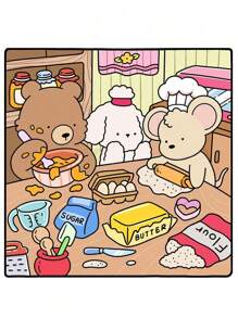 1pc Cozy Friends Coco Coloring Book Featuring Super Cute Animal Characters In Cozy Hygge Moments For Relaxation Children's Gifts, Cute Cartoon Coloring Books Gifts Toys For Girls And Boys Teen Kids Toys Wyo Colouring Book - Multicolor - View 4