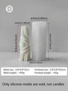 Striped Cylinder Silicone Candle Molds - DIY Handmade Geometric Spire Aromatherapy Candles For Home & Table Decor Gifts Birthday Graduation