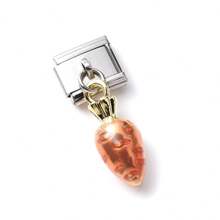 1 件时尚意大利时尚手链模块，水果菠萝樱桃苹果蔬菜茄子金属模块不锈钢配件 - 彩色 - 查看 8