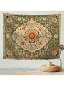 1pc Bohemian Mandala Printed Wall Tapestry, Modern Polyester Square Wall Hanging Decor For Room, Living Room, Bedroom