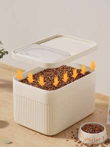 1 件透明塑料猫/狗食品储存容器，密封宠物食品罐，零食/冷冻干燥食品保存箱