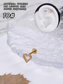 1pc Fashionable Golden Titanium Lip Studs Internal Thread Colored 5A Zirconia Ear Studs Heart Leaf G23 Implant Grade Lip Studs Chain Tassel Daith Earring Nose Ring Nose Septum Jewelry Kite Stone Rook Earrings Hinged Septum Hoops Lips Conch Helix Tragus Earrings Labret Monroe Lip Ring Lip Studs Top Screw Flat Back Earring Studs Conch Labret Monroe Medusa Lip Nose Piercing For Women Men Daily Wear Christmas And Halloween Day Gift - Yellow Gold - View 19