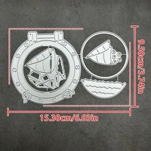 [春/夏] 金属切割模具帆船剪贴簿压花模板纸卡工艺模具 - 銀色 - 查看 8