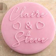 Customize Text With 2 Cookies Cake Decorations Halloween And Christmas DIY Cutters Sugar Cake Templates Wedding Clay Fondant Embosser Name Cake Mold Handmade Cookie/Biscuit Embosser Stamp