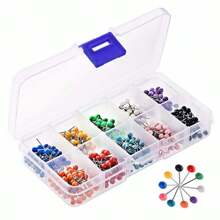 10-kolorowe 500szt. kolorowe plastikowe szpilki z główką, szpilki z dużą główką, 10-kolorowe szpilki do map, pinezki, szpilki z główką kulistą