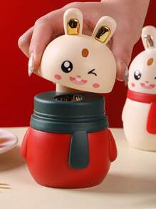 1-3pcs Cartoon Rabbit Toothpick Holders, Household Press Type Toothpick Dispenser, New Fashionable Rabbit Style Toothpick Bottle, High-End Creative Household Toothpick Canister With Press Dispenser Travel Essentials Travel Accessories Travel Must Haves