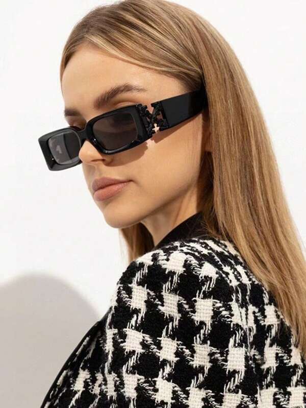 1 pieza Gafas con montura de metal con estilo, adecuadas para looks de moda, actuaciones en el escenario, actividades al aire libre, fotografía callejera, fiestas, playa y ocio para vacaciones de verano en la playa, al aire libre, viajes