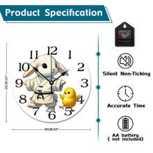 Happy Easter, Personalized Wall Clock, Modern Art Wall Decor, Bedroom Decor, Christmas Gifts For Mom - Mixed Colors - View 2