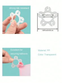 4.8cm Reusable Plastic Balloon Clips With Multifunctional Ring Buckle, Suitable For Wedding, Birthday, Party Decoration, Balloon Arch, Valentine's Day, Valentine's Day Wedding, Birthday - Multicolor - View 4