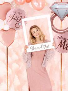 5 Stücke Herzförmiger Luftballon Dekorations-Set für Verlobung, Hochzeitsfeier, Junggesellenabschied, Brautdusche, Fotokulisse, Partyzubehör