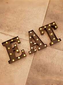 1pc 21.8cm/8.58in Height Festival And Party Lighting,Christmas Decorations Lights Outdoor, LED Lamp,Numbers 0-9, Letters A-Z, Christmas Decoration Numbers Lights, Holiday Accessory, Wedding Birthday Party Supplies, Room Scene Decor - Black - View 4