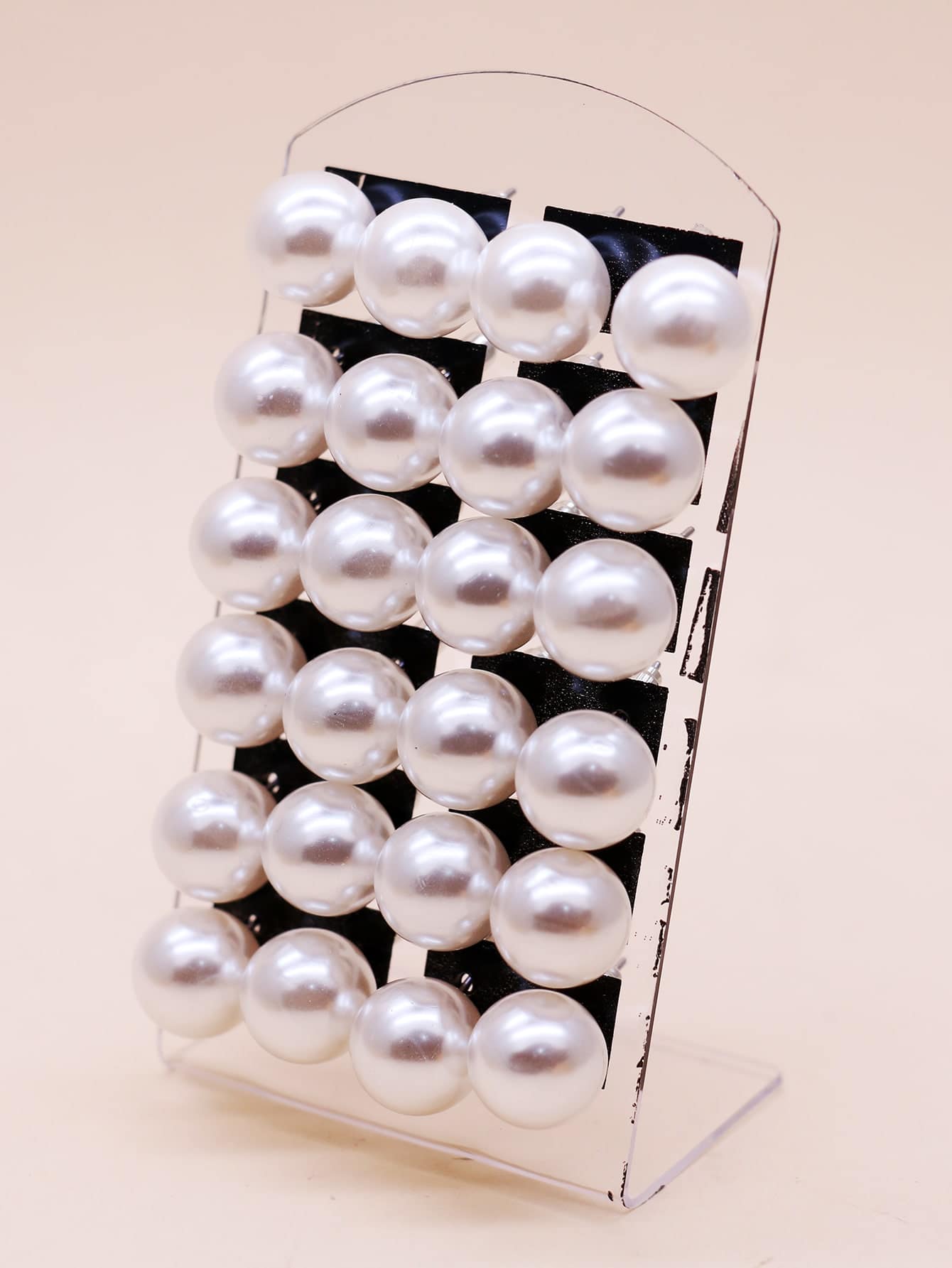 12pcs/Pack 12mm White Faux Pearl Earring Set (Slight Surface Imperfections Are Normal, No Cards Included), Gift For Teachers - White - View 1