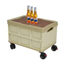 55L Foldable Cart Large Capacity Rolling Cart With 360° Rotatable Wheels Outdoor Camping Hiking Pinic Foldable Organizer Foldable Box For Store Home Office Kitchen Green - Green - View 10