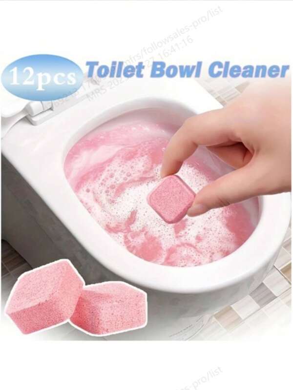 12 Stücke automatische Toiletten-Reinigungstabletten, Entferner für Urinflecken & gelben Schmutz, Toiletten-Desinfektions- & Geruchsentferner