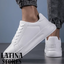 Men's Casual Sneakers In Original Basic Leather - White - View 4