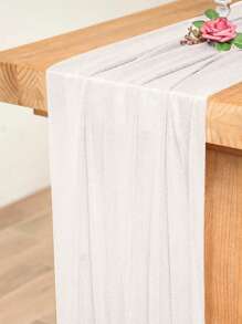 1 件/5 件白色美丽纱布桌旗桌布、婚礼派对房间餐桌装饰用品桌布、生日结婚周年家庭节日派对房间餐桌 DIY 装饰、婚礼纱布、家居装饰、婴儿淋浴装饰、椅背装饰纱、白色纱布、2026 新年装饰、新年桌旗 - 白色 - 查看 6