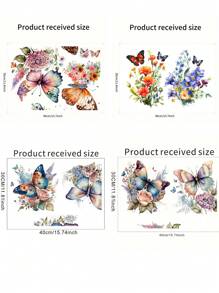 1 套马桶盖贴纸，带蝴蝶花朵图案，家居装饰 PVC 自粘防水可拆卸浴室马桶盖贴花贴纸墙贴乙烯基贴花 11.81 * 15.74 英寸，适用于家居装饰春夏装饰品，让您的家焕然一新，拉玛装饰贴纸礼物生日毕业