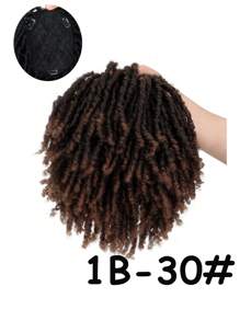 男士短款合成纤维编织假发，爆炸头波波头造型，黑棕色钩针编织假发，多层透气仿脏辫假发，适合日常佩戴 - 彩色 - 查看 12