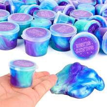 Set de 8-28 piezas de mini slimes, slime pre-hecho azul y morado, rellenos sueltos para fiestas de slime, paquetes de slime galaxy elásticos y no pegajosos, ideal para el Día de San Valentín, cumpleaños, Navidad, relleno de cestas de Pascua